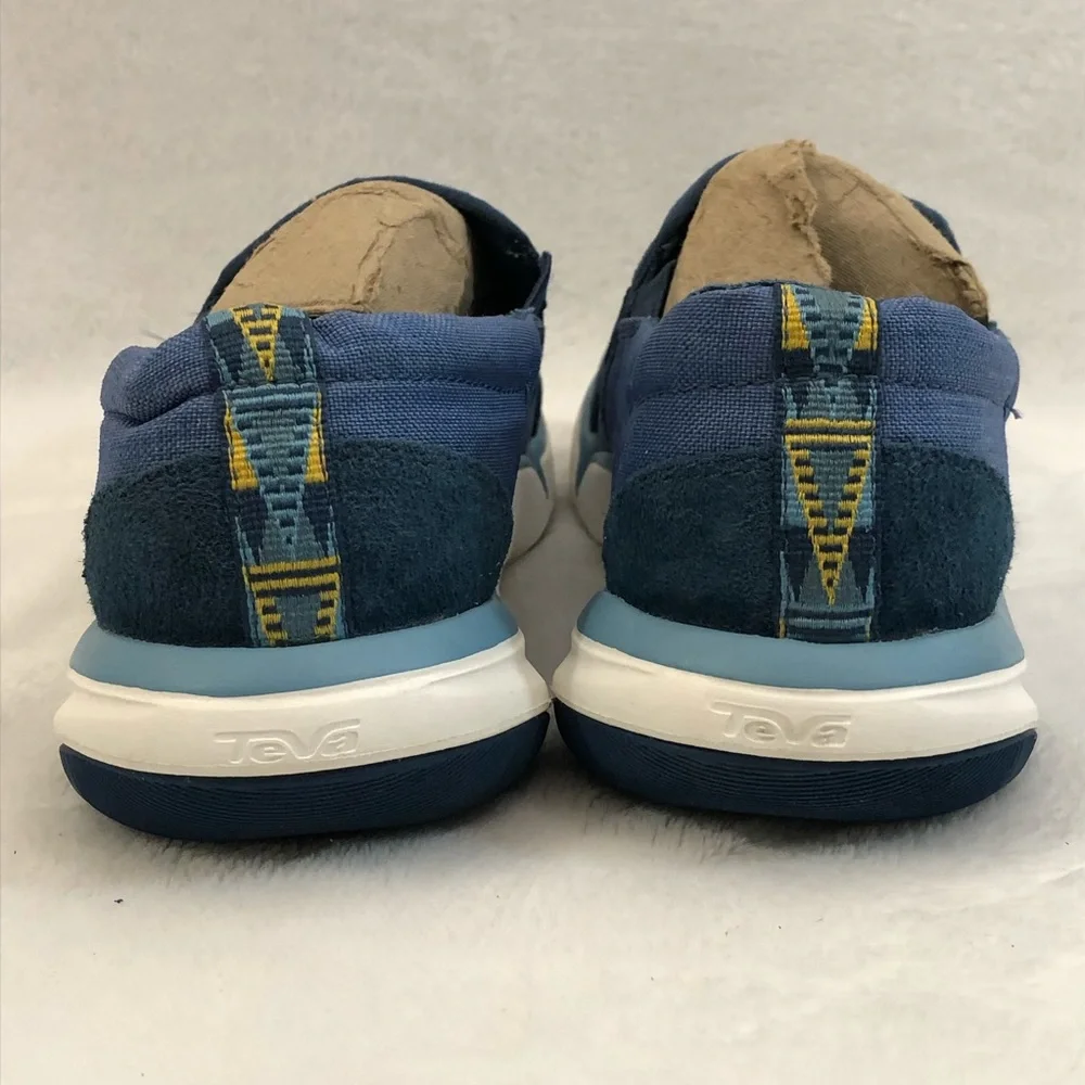 Teva Wander Blue & White Casual Comfort Slip-On Shoes 1010240 Women's Size 10.